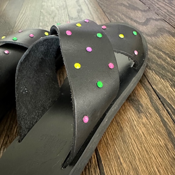 ANCIENT GREEK SANDALS Girls Little Thais Soft with Swarovski 32 EU / 1 US w/ BOX - Picture 7 of 9